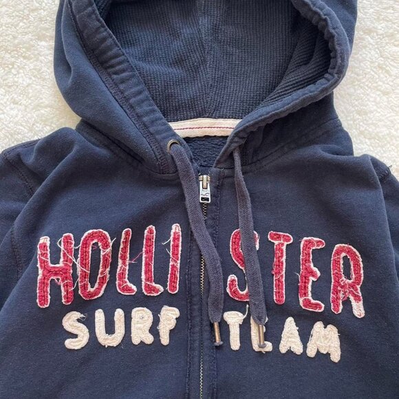 Navy Hollister Zip Up Hoodie - Picture 2 of 7